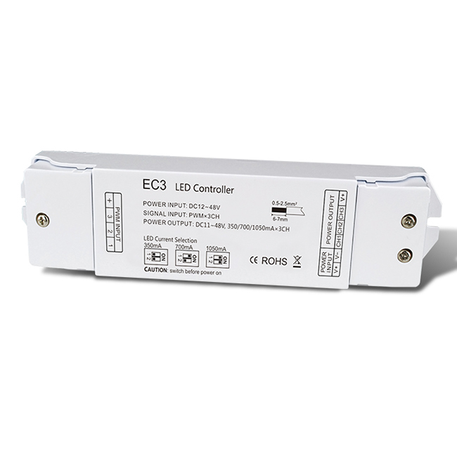 DC12-48V 3CH Constant Current (3 in 1) Power Repeater EC3 For RGB Lamp